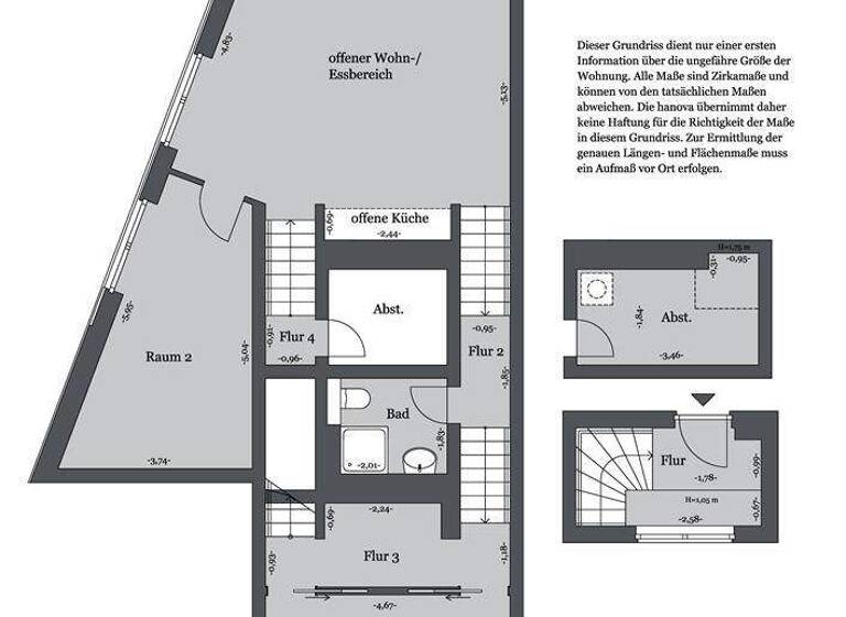 Maisonette zur Miete 805 € 3 Zimmer 78,2 m² 3. Geschoss frei ab 01.06.2026 Suderburger Wende 10 Heideviertel Hannover 30625