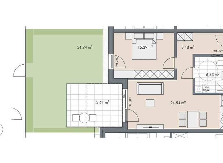 Terrassenwohnung zum Kauf - Erstbezug provisionsfrei 410.600 € 2 Zimmer 55,2 m² 1. Geschoss Dorfstraße 73 Aschau, Zillertal 6274