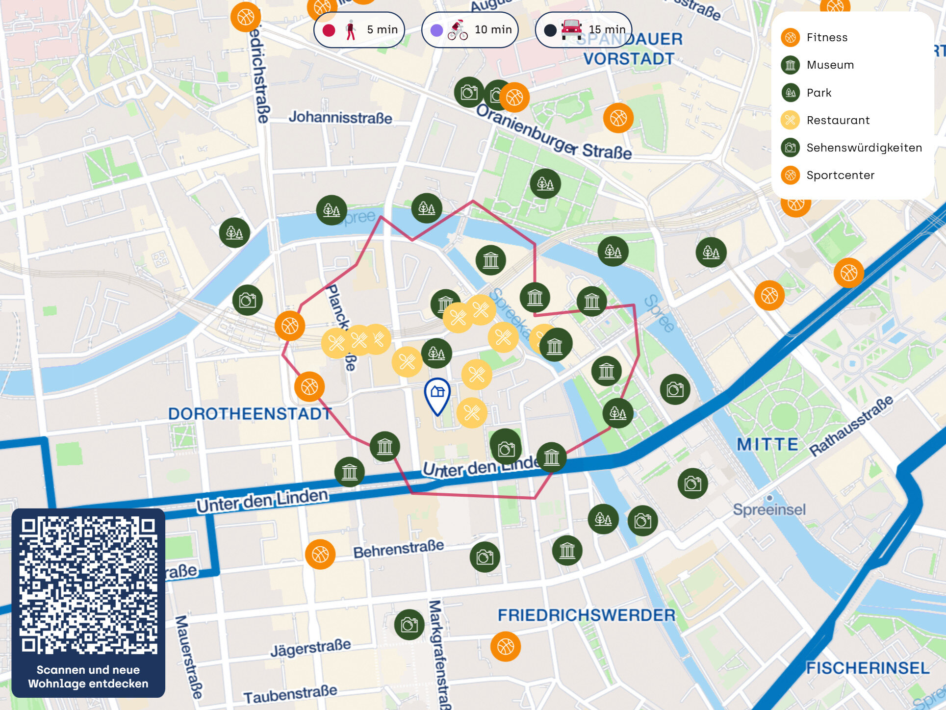 Wohnung zur Miete 3.400 € 3 Zimmer 114,4 m²<br/>Wohnfläche Mitte Berlin 10117