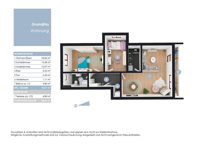 Wohnung zum Kauf 399.900 € 3 Zimmer 76 m² Ottenburg Eching 85386