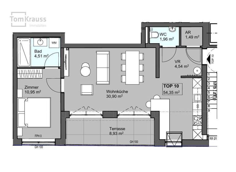 Wohnung zum Kauf - Erstbezug 396.000 € 2 Zimmer 54,4 m² Wien 1210