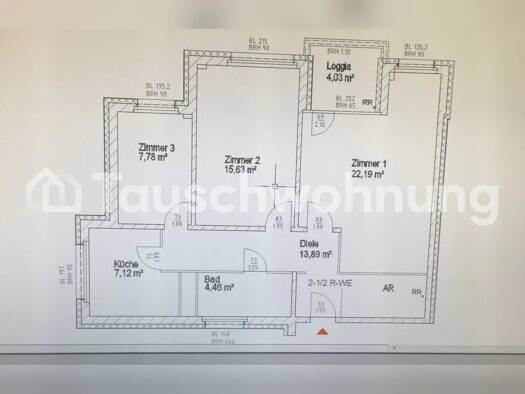 Wohnung zur Miete Tauschwohnung 380 € 2,5 Zimmer 74 m² 6. Geschoss Märkisches Viertel Berlin 13435