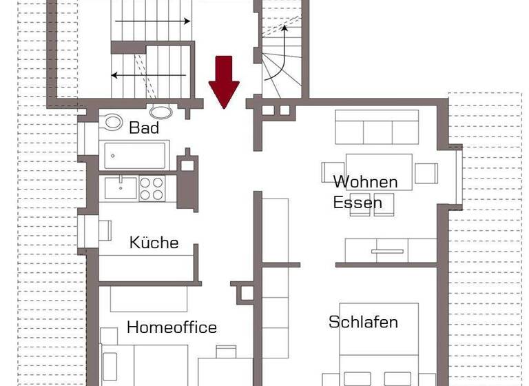 Wohnung zur Miete 590 € 2,5 Zimmer 45 m² Geschoss 2/2 Zerzabelshof Nürnberg 90480
