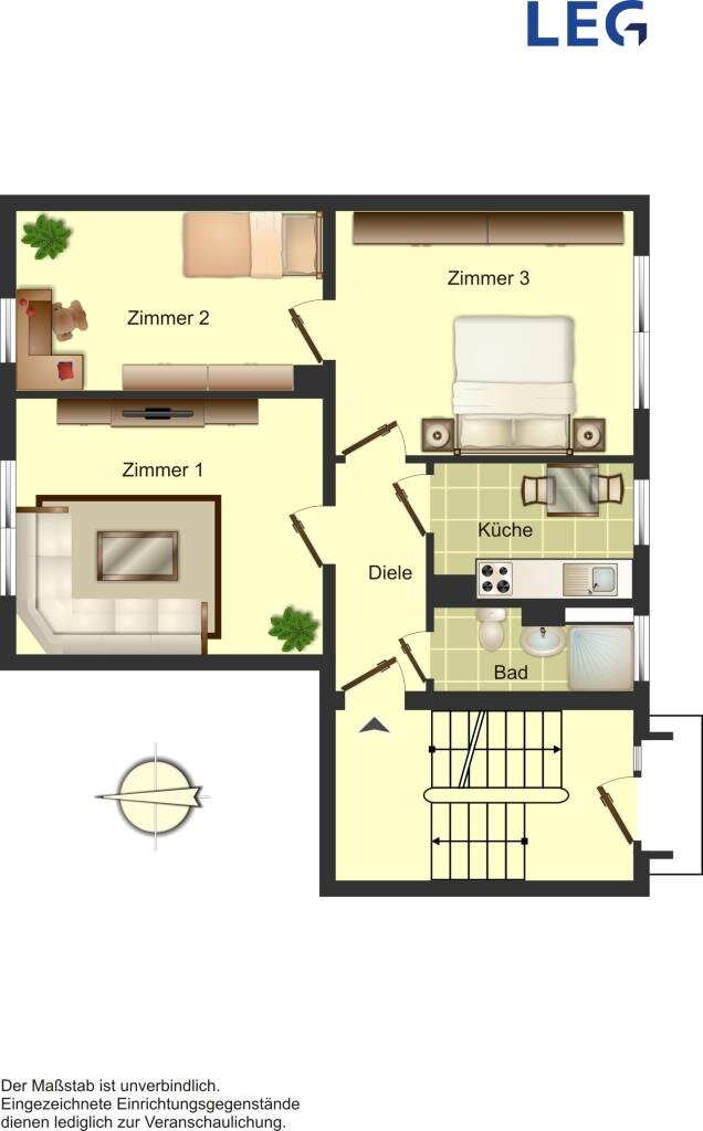 Wohnung zur Miete 409 € 3 Zimmer 50 m²<br/>Wohnfläche EG<br/>Geschoss 16.02.2025<br/>Verfügbarkeit Feldstraße 6 Rünthe Bergkamen 59192