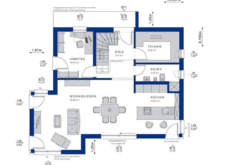 Villa zum Kauf 497.080 € 5 Zimmer 155 m² 795 m² Grundstück Burg Stargard 17094