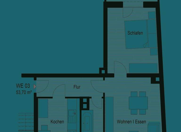 Wohnung zur Miete 305 € 2 Zimmer 53,7 m² frei ab sofort Hilbersdorf Chemnitz 09131