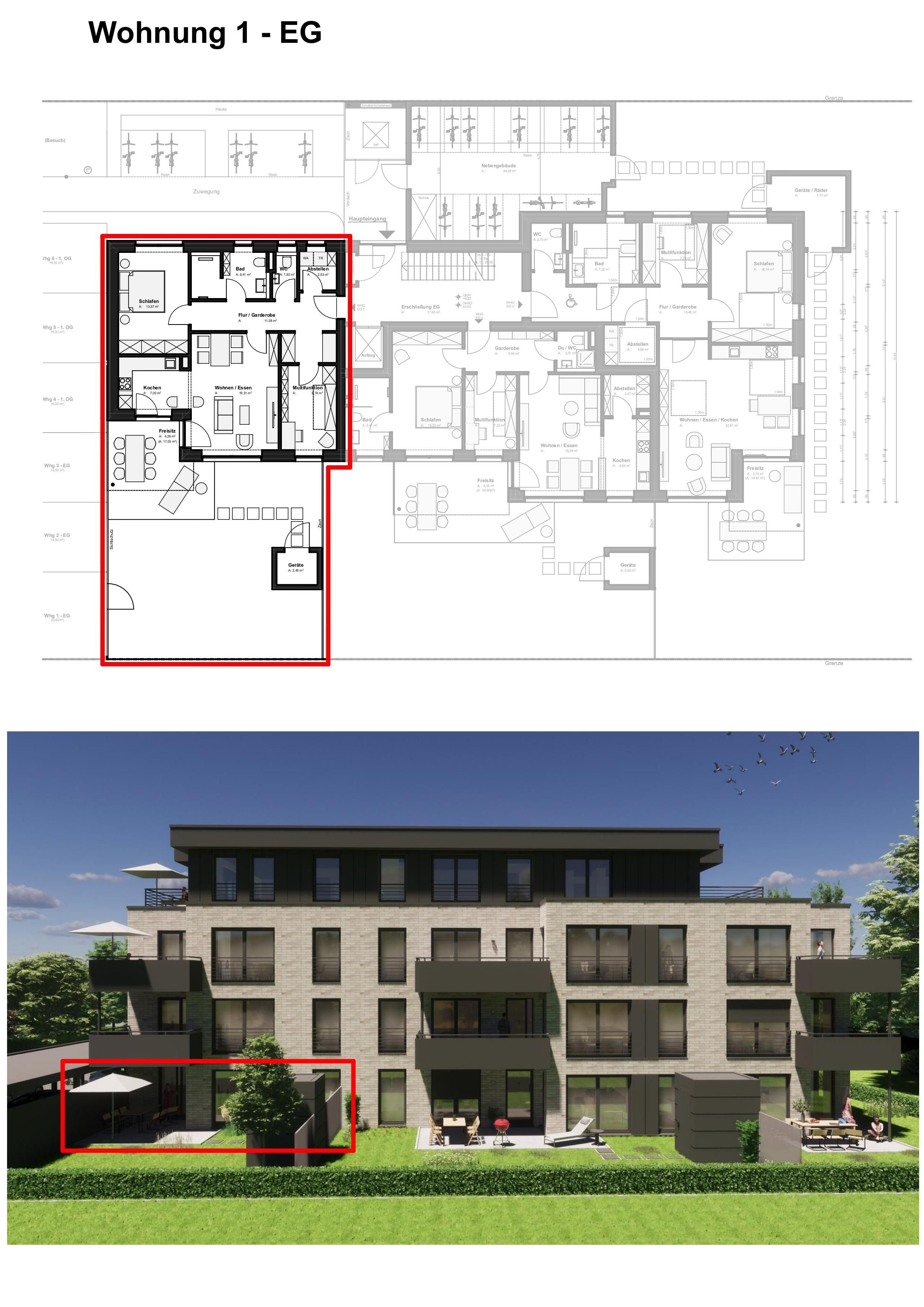 Wohnung zum Kauf provisionsfrei 299.000 € 3 Zimmer 77,3 m²<br/>Wohnfläche EG<br/>Geschoss ab sofort<br/>Verfügbarkeit Brake Brake 26919