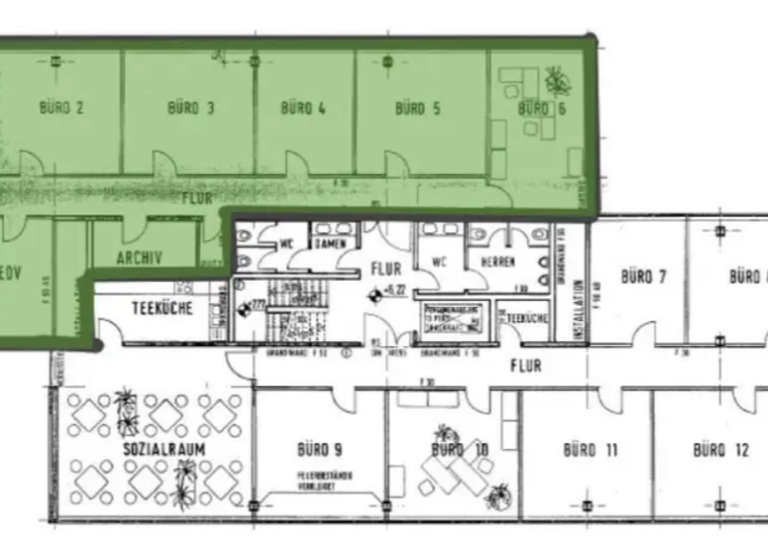 Bürofläche zur Miete provisionsfrei 7,50 € 518 m²<br/>Bürofläche ab 214 m²<br/>Teilbarkeit Weitmar Bochum 44795