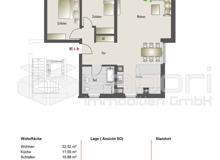 Wohnung zum Kauf 444.800 € 3 Zimmer 91,1 m² 1. Geschoss Rahlstedt Hamburg 22147
