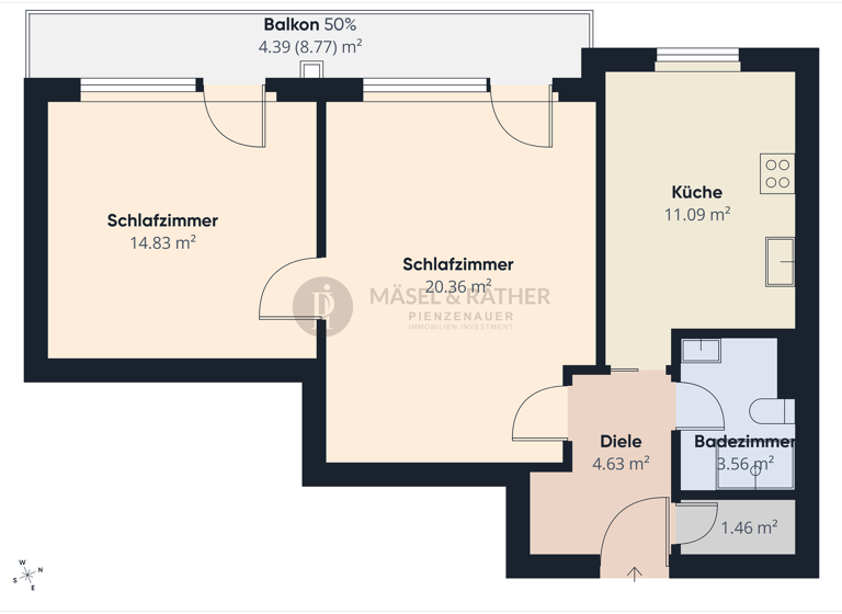 Wohnung zum Kauf 435.000 € 2,5 Zimmer 61 m² frei ab sofort Hadern München 81375