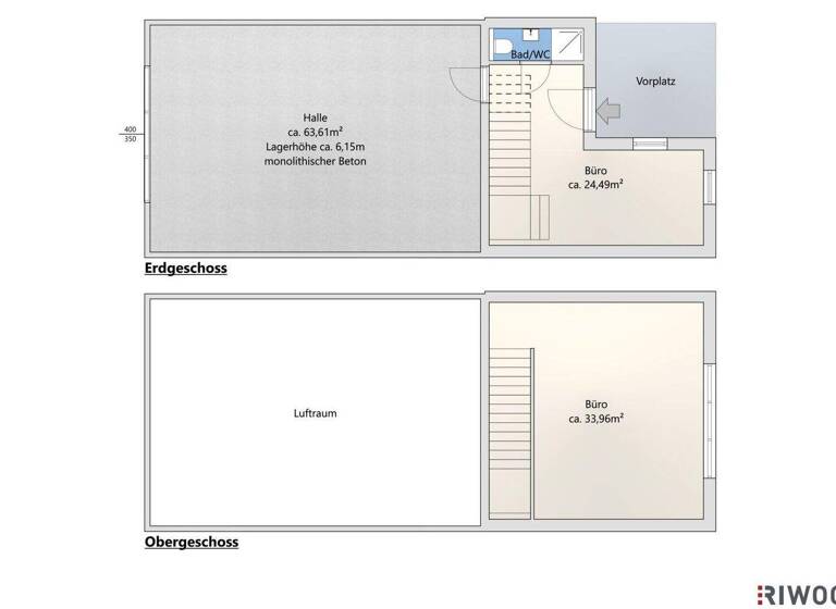 Produktionshalle zur Miete 1.200 € 63,6 m² Lagerfläche Langenlebarn-Unteraigen 3425