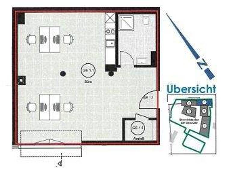 Bürofläche zur Miete 12,50 € 58 m² Bürofläche Lindleinsmühle Würzburg / Versbach 97078