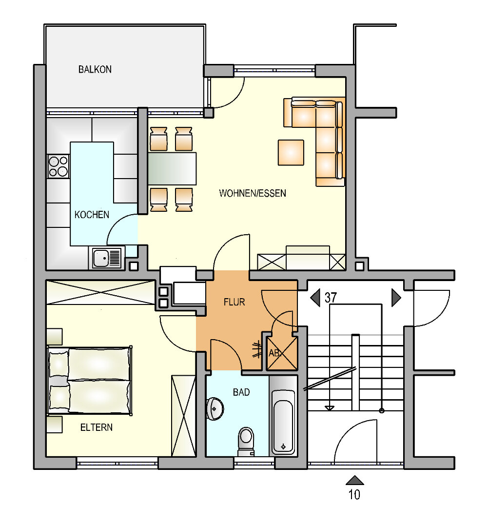 Wohnung zur Miete 444 € 2 Zimmer 55 m²<br/>Wohnfläche EG<br/>Geschoss 01.04.2025<br/>Verfügbarkeit Birkenweg 10 Hilgen Burscheid 51399