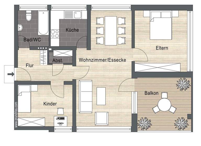 Wohnung zum Kauf 169.000 € 3 Zimmer 78 m² 2. Geschoss Bocholt 46397