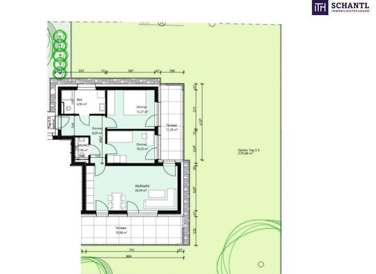 Wohnung zum Kauf provisionsfrei 352.400 € 3 Zimmer 67 m² EG frei ab 01.12.2027 Liebenau Graz,07.Bez.:Liebenau 8041
