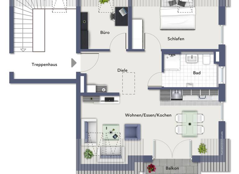 Wohnung zum Kauf provisionsfrei 355.800 € 3 Zimmer 60 m²<br/>Wohnfläche 2.<br/>Geschoss Hutbergstraße 2a Fischbach Fischbach 90475