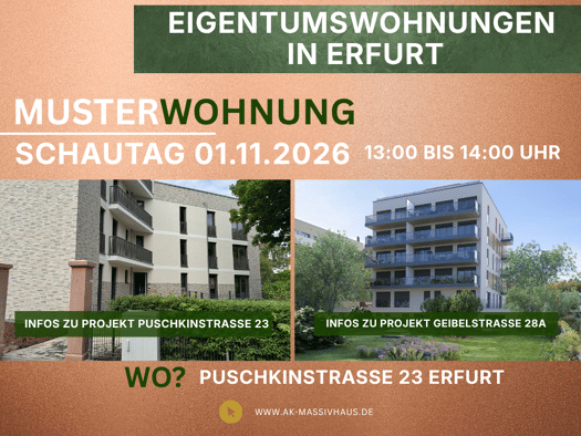 Wohnung zum Kauf - Erstbezug provisionsfrei 559.980 € 3 Zimmer 83 m² Geschoss 3/6 Geibelstraße 28 a Löbervorstadt Erfurt 99096