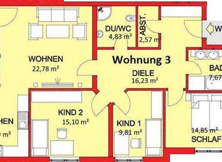 Wohnung zum Kauf provisionsfrei 517.000 € 4 Zimmer 112,9 m² 2. Geschoss Dornstetten 72280
