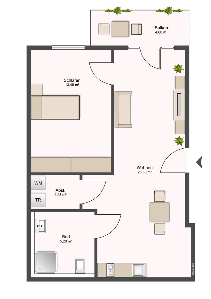 Wohnung zum Kauf 324.900 € 2 Zimmer 48,9 m²<br/>Wohnfläche 1.<br/>Geschoss Gumbertstraße 151 Eller Düsseldorf / Eller 40229