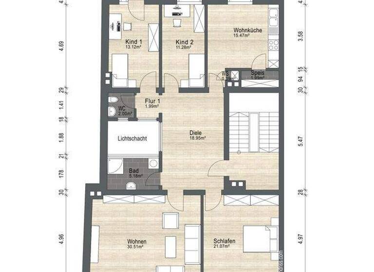 Wohnung zum Kauf 359.000 € 4 Zimmer 124,5 m² 2. Geschoss Neumarkt Neumarkt in der Oberpfalz 92318