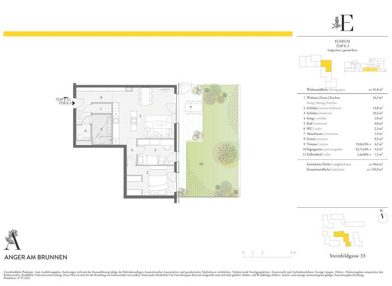 Wohnung zum Kauf - Erstbezug 352.000 € 3 Zimmer EG Hollabrunn 2020