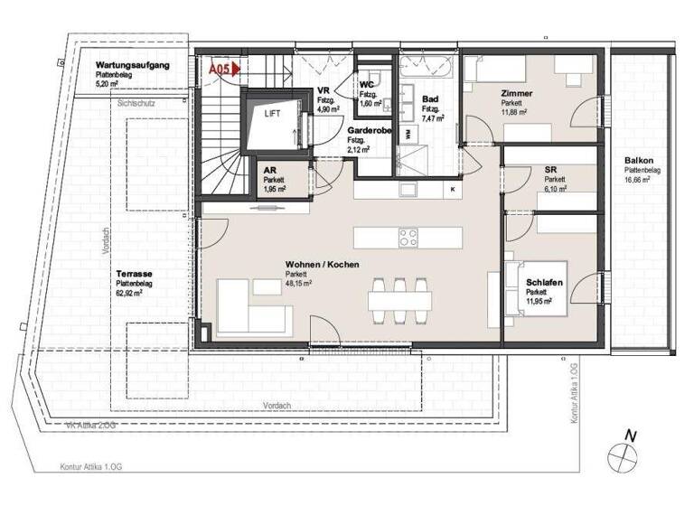 Penthouse zum Kauf provisionsfrei 1.585.980 € 3 Zimmer 96,1 m² Aigen I Salzburg 5026