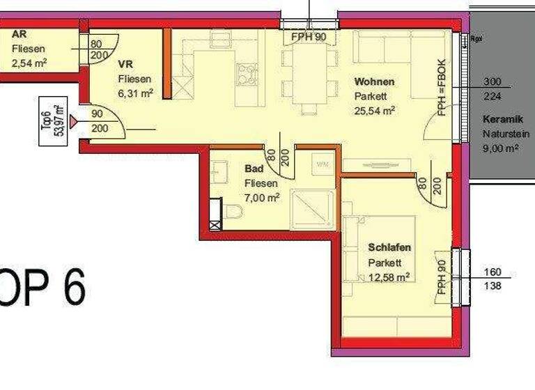 Wohnung zum Kauf - Erstbezug provisionsfrei 228.833 € 2 Zimmer 54 m² 1. Geschoss Nettingsdorf 4053
