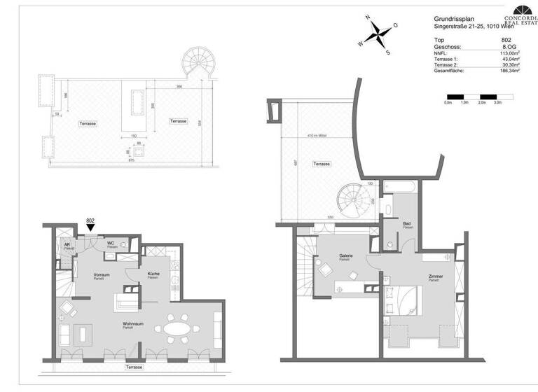 Studio zur Miete 3.278 € 3 Zimmer 6. Geschoss Wien,Innere Stadt 1010