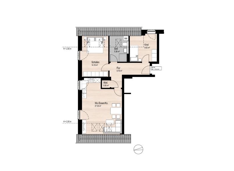 Wohnung zur Miete 807 € 3 Zimmer 67,2 m² 1. Geschoss frei ab sofort Ladekop Jork 21635