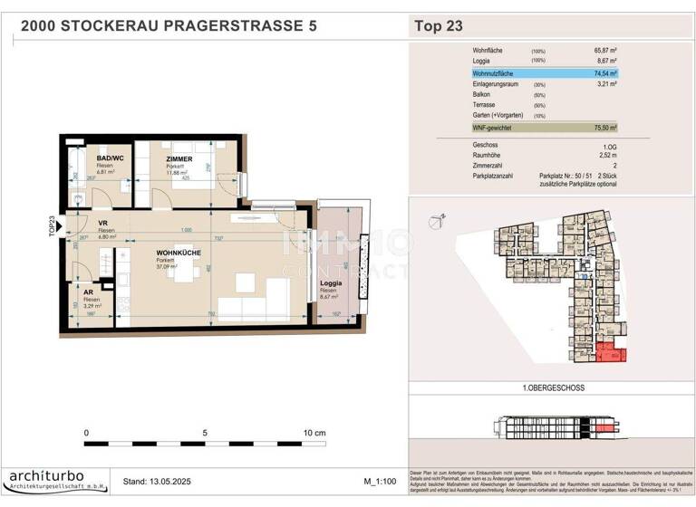 Wohnung zum Kauf 353.354 € 2 Zimmer 1. Geschoss Stockerau 2000