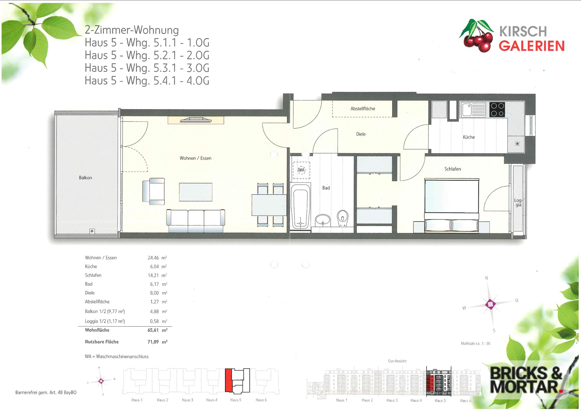 Wohnung zum Kauf provisionsfrei 599.000 € 2 Zimmer 65 m²<br/>Wohnfläche 2.<br/>Geschoss Sauerbruchstraße 52a Großhadern München 81377