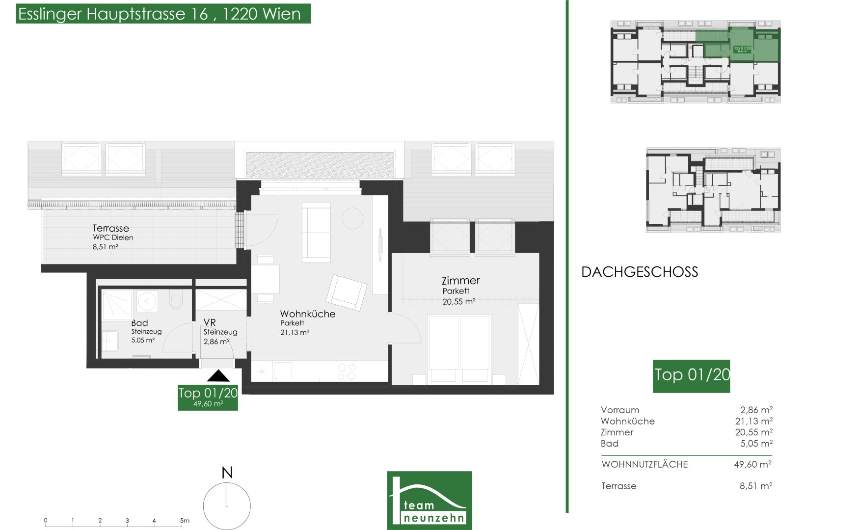 Wohnung zur Miete 674 € 2 Zimmer 49,6 m²<br/>Wohnfläche Eßlinger Hauptstraße 16 Wien 1220