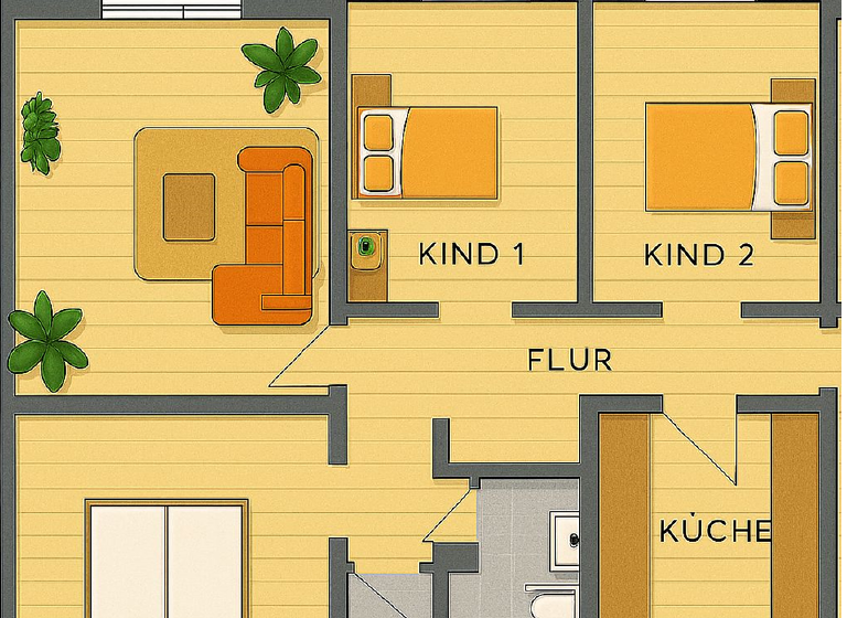 Wohnung zur Miete 1.020 € 4 Zimmer 85 m² 3 Geschosse frei ab sofort Graben Graben-Neudorf 76676