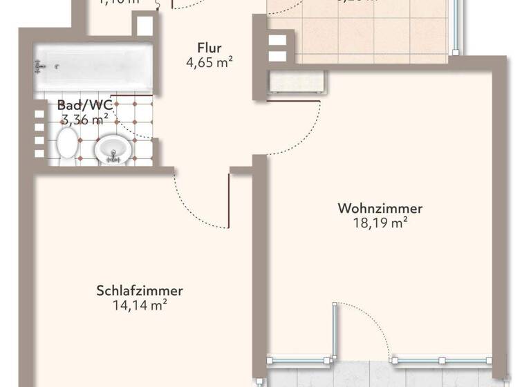 Studio zum Kauf 229.000 € 2 Zimmer 52,5 m² 5. Geschoss frei ab 01.04.2026 Erding 85435