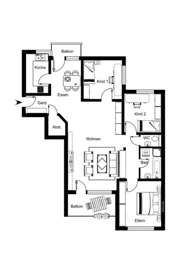 Wohnung zum Kauf 360.000 € 4,5 Zimmer 111,8 m² Nordost Kirchheim 73230