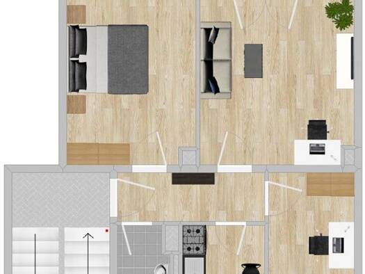 Wohnung zur Miete 351 € 3 Zimmer 58,6 m² 1. Geschoss Oschatzer Straße 42 Strehla Strehla 01616