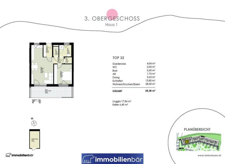 Wohnung zum Kauf - Erstbezug 319.500 € 2 Zimmer 58,4 m² 3. Geschoss Kienzlstraße 5 Bad Schallerbach 4701