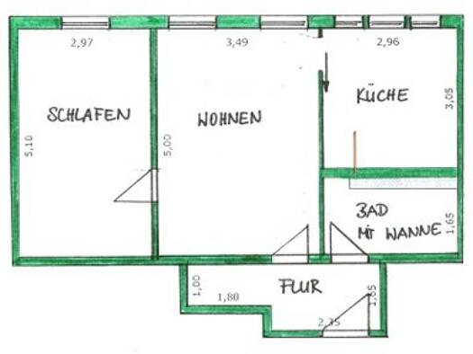 Wohnung zur Miete 312 € 2 Zimmer 52 m² 3. Geschoss Südstadt Görlitz 02826