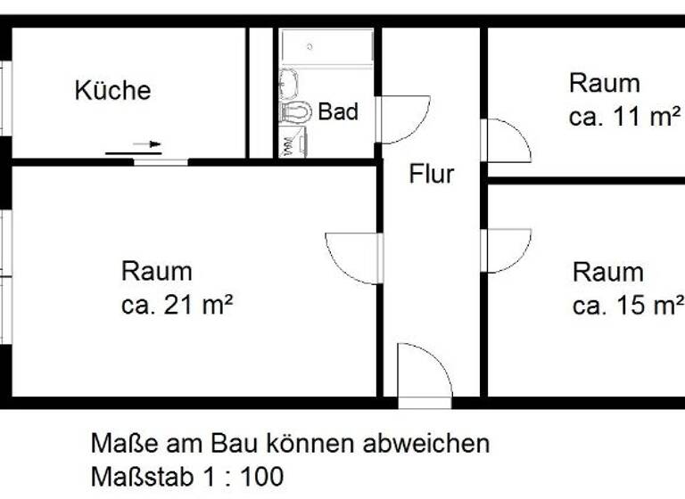 Wohnung zur Miete 310 € 3 Zimmer 68,6 m² 4. Geschoss Grashalmstr. 19 Heide Nord Halle (Saale) 06120