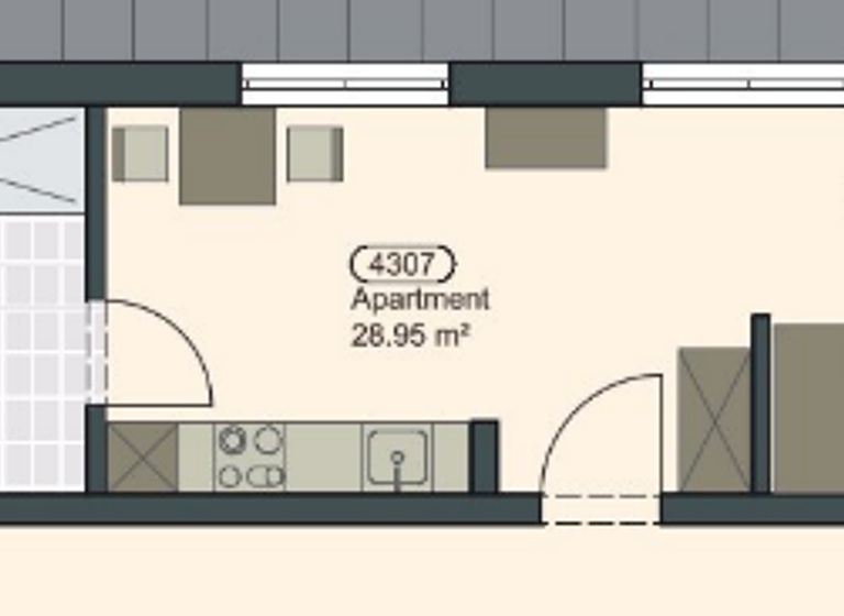 Studio zur Miete 590 € 1 Zimmer 29 m² 4. Geschoss frei ab 01.05.2026 Straubing 94315