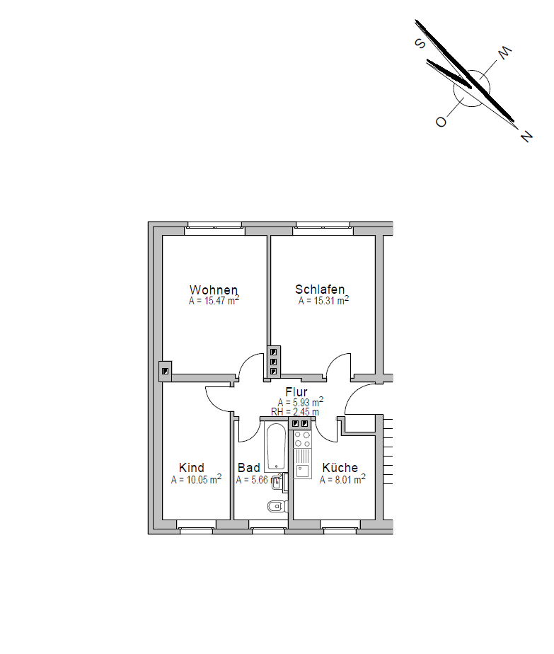 Wohnung zur Miete 363 € 3 Zimmer 60,4 m²<br/>Wohnfläche ab sofort<br/>Verfügbarkeit Hermsdorf Hermsdorf 01776