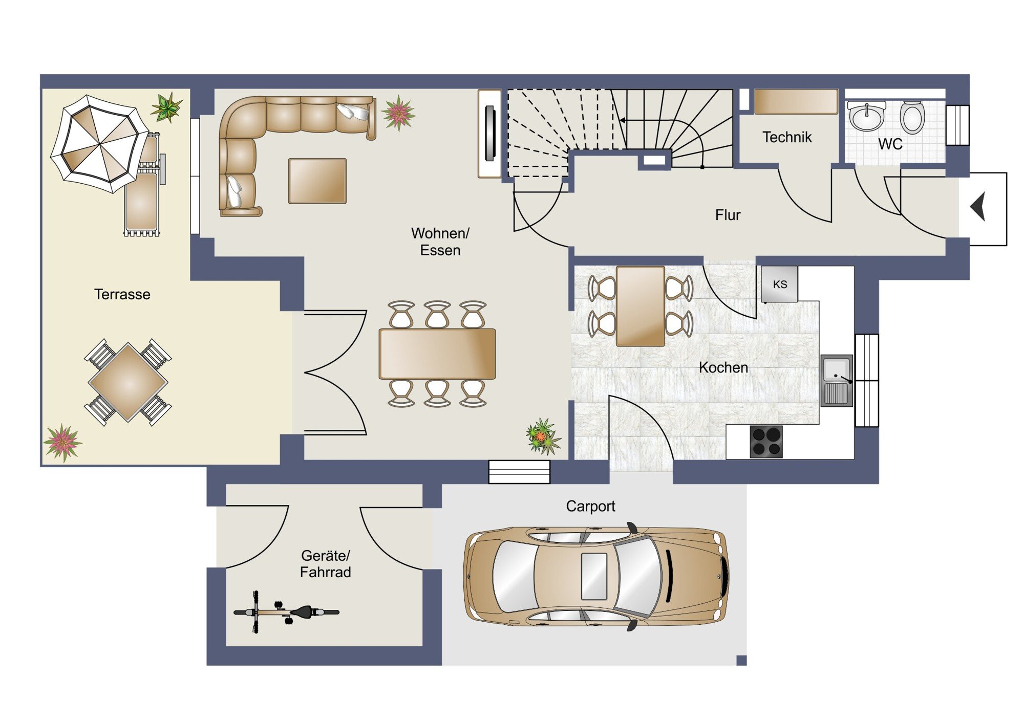 Doppelhaushälfte zur Miete 1.280 € 4 Zimmer 132,7 m²<br/>Wohnfläche Salzbergen 48499