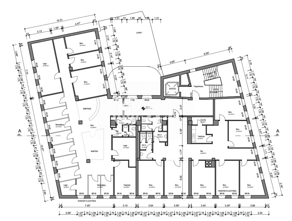 Bürofläche zur Miete 10,50 € 660 m²<br/>Bürofläche ab 235 m²<br/>Teilbarkeit Stadtkern Essen 45127