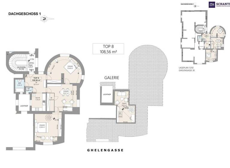 Wohnung zum Kauf 729.000 € 3 Zimmer 108,6 m² 3. Geschoss Ghelengasse Wien 1130