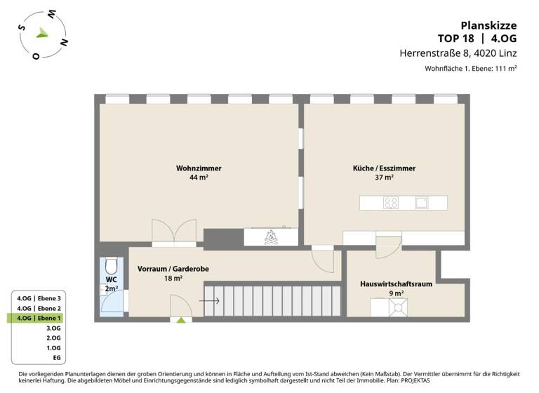 Penthouse zum Kauf 1.849.000 € 5 Zimmer 197,6 m² 4. Geschoss Herrenstraße 8 Linz 4020