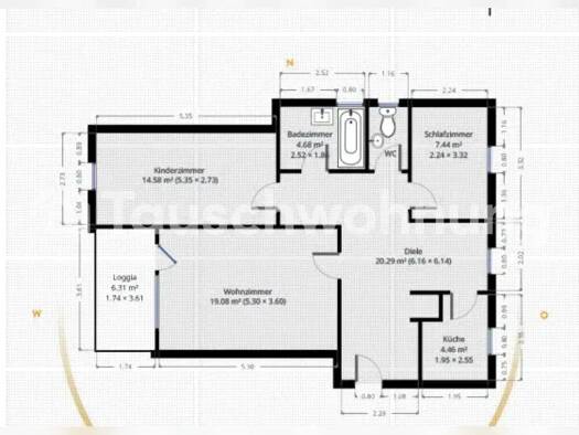 Wohnung zur Miete Tauschwohnung 1.500 € 3,5 Zimmer 80 m² 2. Geschoss Mariendorf Berlin 12279