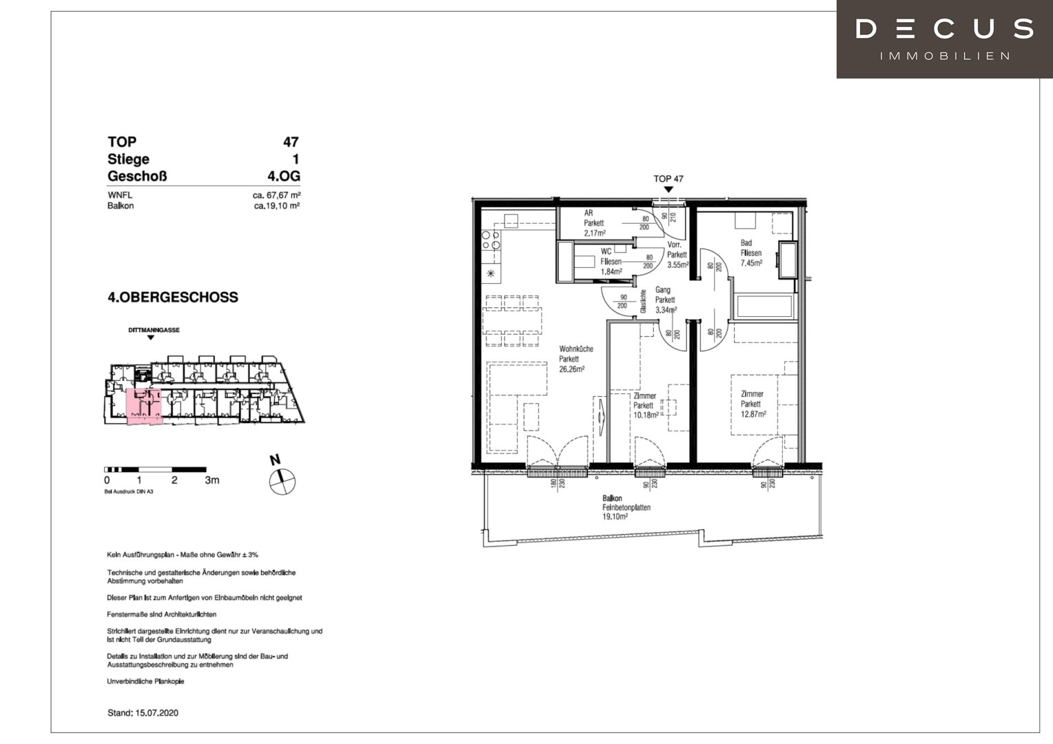 Wohnung zur Miete 957 € 3 Zimmer 67,7 m²<br/>Wohnfläche 4.<br/>Geschoss Wien 1110