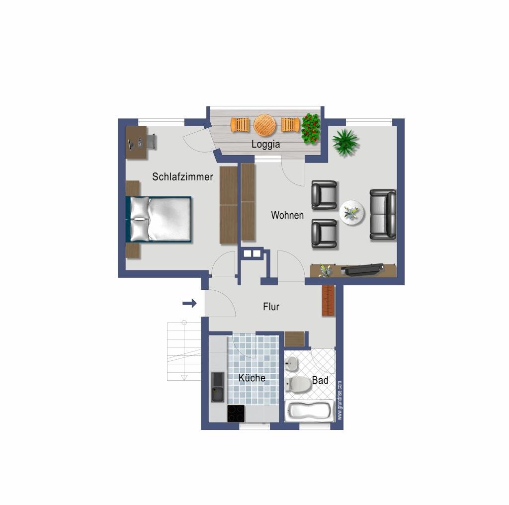 Wohnung zum Kauf provisionsfrei 75.500 € 2 Zimmer 51,5 m²<br/>Wohnfläche 1.<br/>Geschoss Hochfeld Duisburg 47053