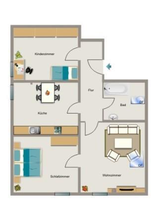 Wohnung zur Miete 374 € 3,5 Zimmer 74,7 m²<br/>Wohnfläche 2.<br/>Geschoss Schillerstraße 45 Obermarxloh Duisburg 47166