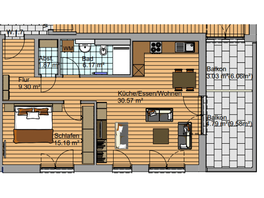 Wohnung zur Miete 870 € 2 Zimmer 67,9 m² frei ab 01.11.2026 Wullenstetten Senden 89250